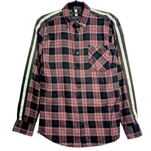 Raw Yarn Men’s Sz Small Red & Black Plaid Slim Fit Button Down Collar Shirt